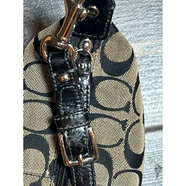 Coach Signature C Canvas Legacy Trim Hobo Shoulder Bag Purse Cosmetic 41642‎ Y2K - Image 5