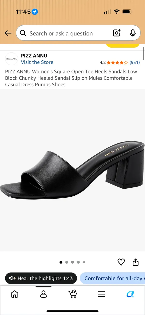 Chunky open toe heels Black Size 7 - Image 4