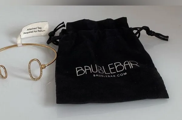 BaubleBar Gold Pavé Crystal Circle Open Cuff Bracelet New With Tag - Image 6