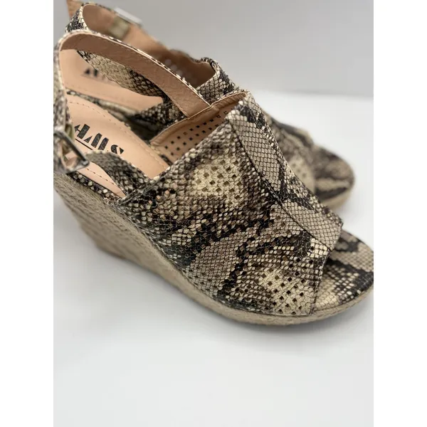 Abound Charlotte Snake Print Espadrille Wedge Sandals‎ Brown Tan Size 10 - Image 5