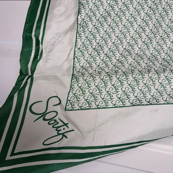 Avon Sportif Scarf Womens Green Logo Print Vintage Japan Size OS MCM Preppy - Image 3