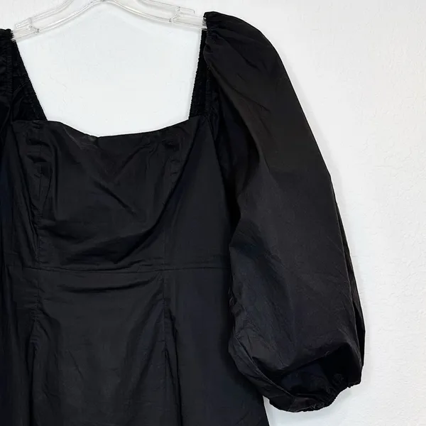 Tuckernuck Pomander Place Square Neck Chloe Mini Dress Black Puff Sleeves Small - Image 8