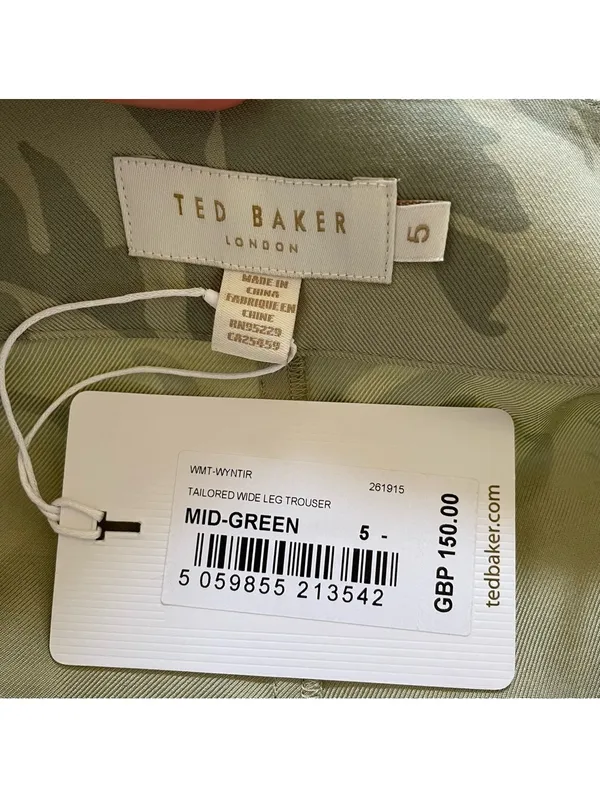 Ted Baker Wyntir Tailored Wide Leg Pants Mid Green Size 5 / US Large Tropical - Image 6
