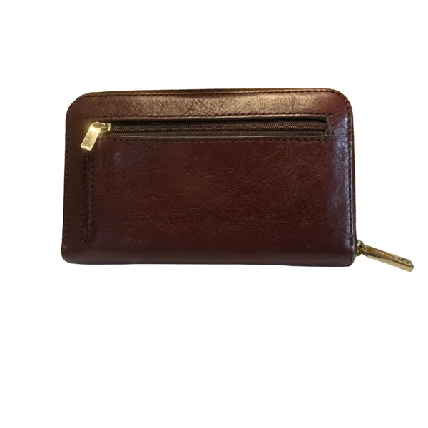 FOSSIL BRANDY BROWN FULL ZIP ISSUE NO. 1954 COLLECTION LEATHER WALLET - Image 5