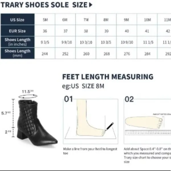 Trary quilted pointed toe ankle boot NEW Size 9 Black - Image 11