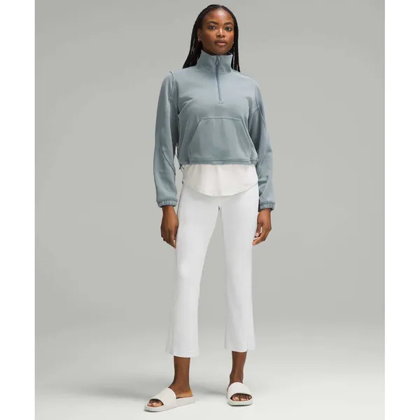 Lululemon Ribbed‎ Softstreme Zip-Leg High-Rise Cropped Pant 25" Light Vapor 8 - Image 3