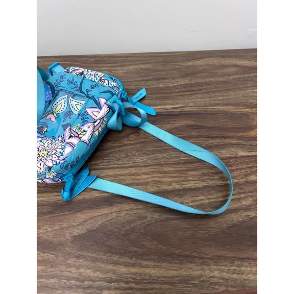 Vera Bradley Turquoise Floral Paisley Quilted Cotton Crossbody Phone Bag Blue - Image 6