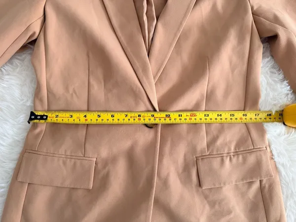 The Drop Blake Long Blazer in Praline, Size XS Tan - Image 6
