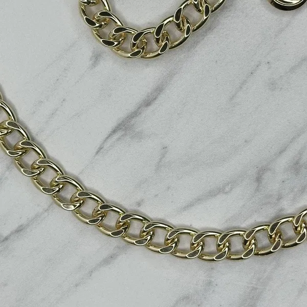 Chunky Draped Gold Tone Chain Link Belt Adjustable Y2K One Size OS ✨ - Image 13