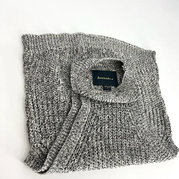 Lovemarks Chunky Knit Halter High Neck Sleeveless Sweater Heather‎ Grey S - Image 3
