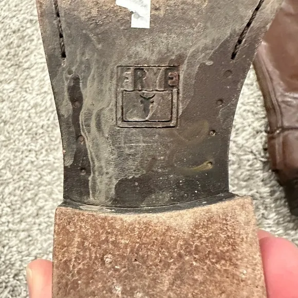 Frye Women's Brown Leather Riding Boots Knee‎ High Zip Up Casual Tall Size 7 - Image 6