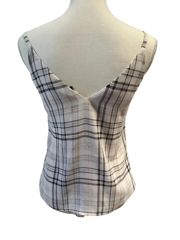 WHITE HOUSE BLACK MARKET WHBM Multicolor Plaid Dress Tank Top Size XXS - Image 5