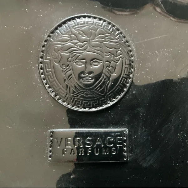 Versace Medusa head black faux patent leather nylon backpack - Image 11