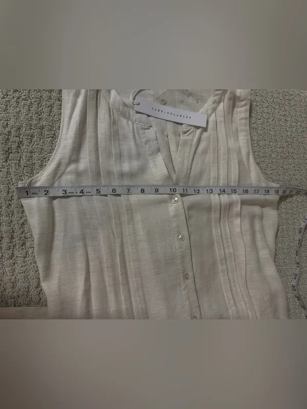 JANE + DELANCEY Floral Tie Waist Midi Dress Linen blend Sz XS - Image 6