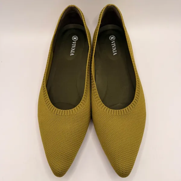 Vivaia Aria Pointed Toe Knit Flats Chartreuse Green Womens Size EU 40/ US 9.5 - Image 3
