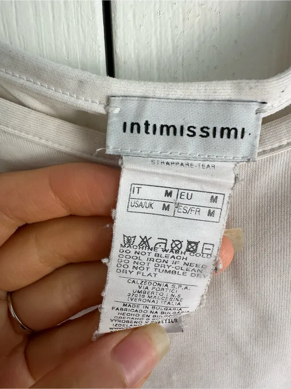 Intimissimi Square Neck Classic White Camisole Tank Top lightweight designer Med - Image 4
