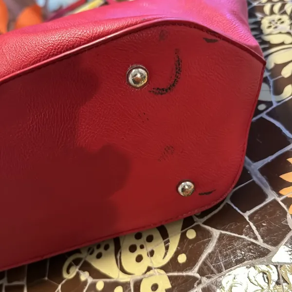 NINE WEST RED LEATHER TOTE - Image 5