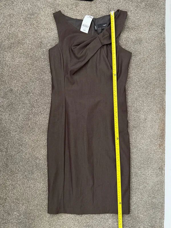 Sleek sleeveless midi sheath dress by next. Subtle knot detail at the neckline. - Image 5