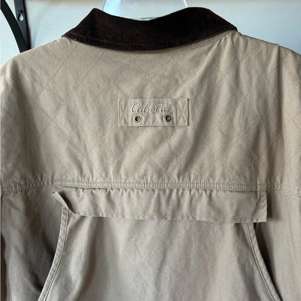 Cabela’s Tan Brown Corduroy Collar Quilated Canvas Barn Jacket Chore Coat 2XL - Image 12