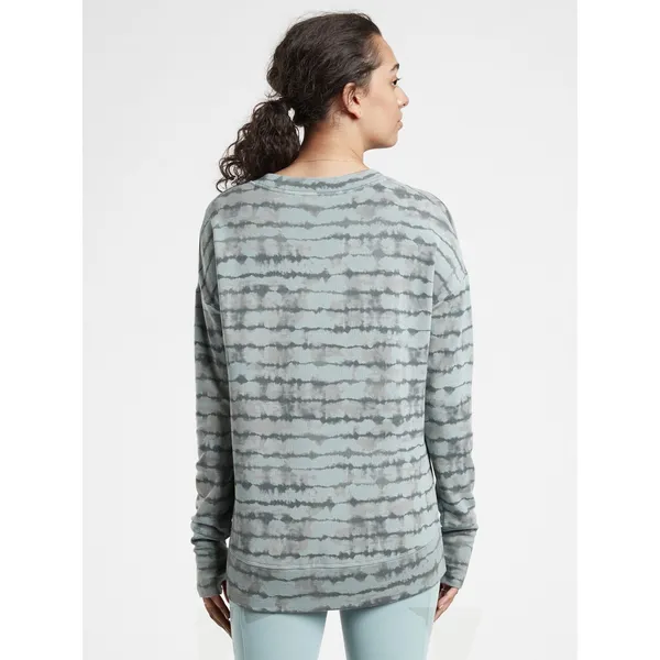 Athleta Coaster Luxe Sweatshirt in Tahiti Minimalist Grey Tie Dye Blue Women's M - Image 2