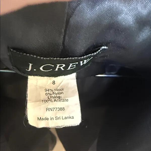 J. Crew 94%wool Classic Black long warm Trench Coat jacket sz 8 - Image 8