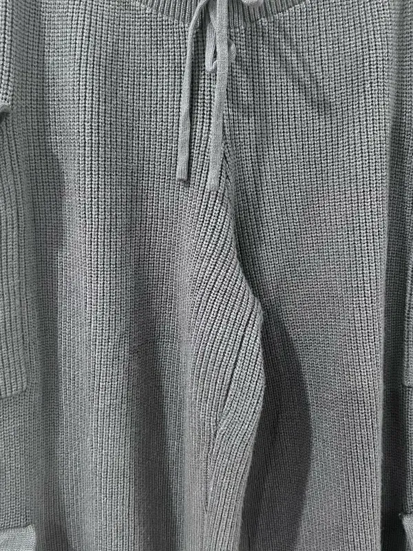 Edikted Wynter Gray Knit Cargo Pants Sz M Y2K Utility Wide Leg - Image 4