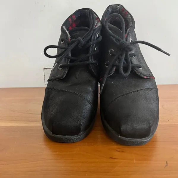 Skechers BOBS Women Black‎ Chukka Ankle Boots Plaid Lined Lace Up 34487 Size 7.5 - Image 4