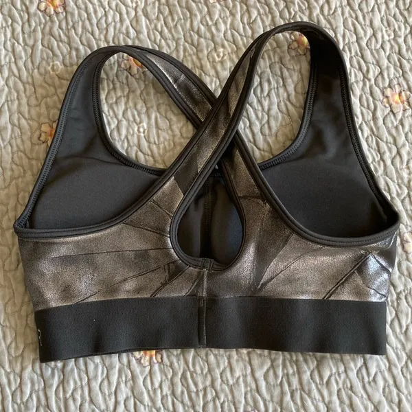 Under Armour metallic silver sports bra - Image 2
