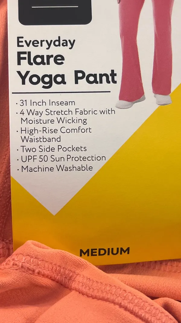 Flared Coral Yoga Leggings Orange Size M - Image 6