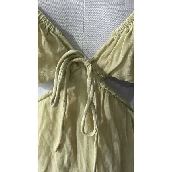 Kittenish Jessie James Decker Yellow Cutout Mini Dress XS Long Sleeve Party - Image 6