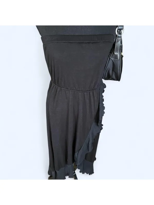 Vintage Y2K Mudd Coastal Fairycore Boho Ruffle Maxi Dress Size Small 🖤 - Image 2