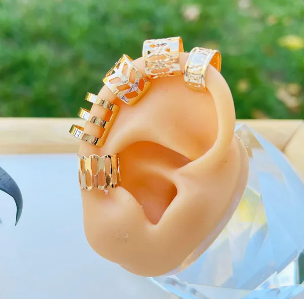 5 Pieces Gold Tone Ear Cuff Set - Image 3