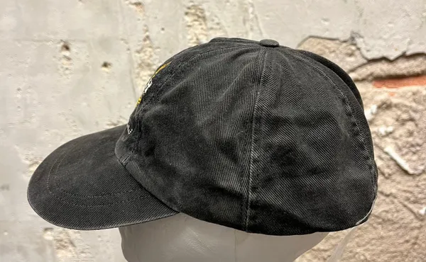 Biker Blues Black Denim Embroidered Adjustable Baseball Cap Hat - Image 6