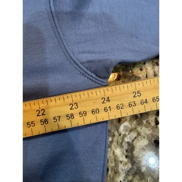 Abercrombie & Fitch YPB neoKNIT Slate Blue V-neck Sweatshirt Size SMALL - Image 10