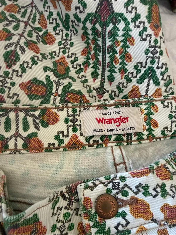NWT Wrangler Fierce Flare High Rise JEANS Size 12 X 32 Green Vintage Garden Y2K - Image 7