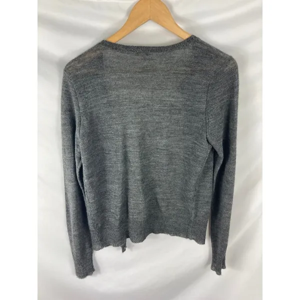 J Crew University Alapca Wool Blend Cardigan Sweater Grey Size Medium - Image 5