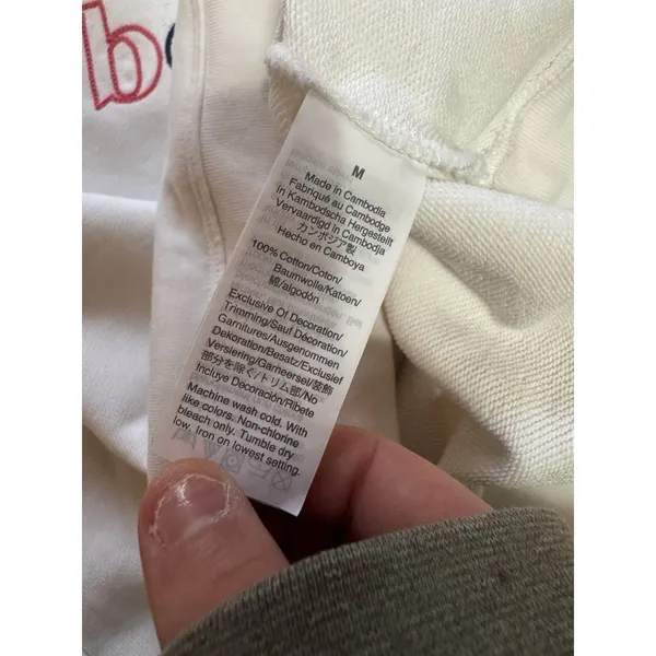 J Crew Women Size Medium Bonjour Sweatshirt Long Sleeve Rainbow Colorful‎ Preppy - Image 9