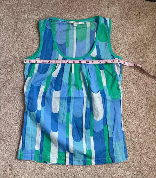 Boden Lightweight Sleeveless Vibrant Multi Colored Pattern Top. Size US 2 - Image 4