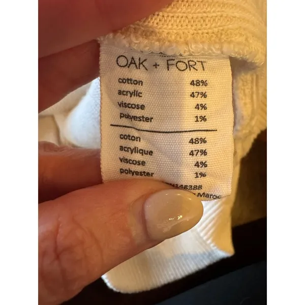 Oak + Fort Shirt Women Medium Ivory Ribbed Knit Tie Neck‎ Halter Top Streetwear - Image 7