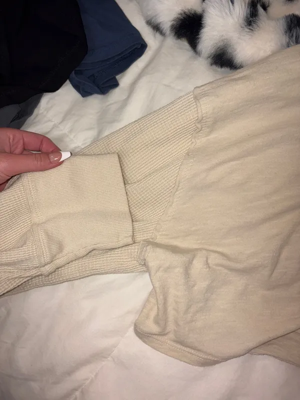 free people we the free long sleeve crop top tan - Image 3