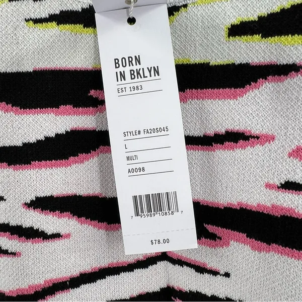 525 America Zebra Crop Sweater Vest Large NWT Y2K Colorful Knit Tank - Image 4