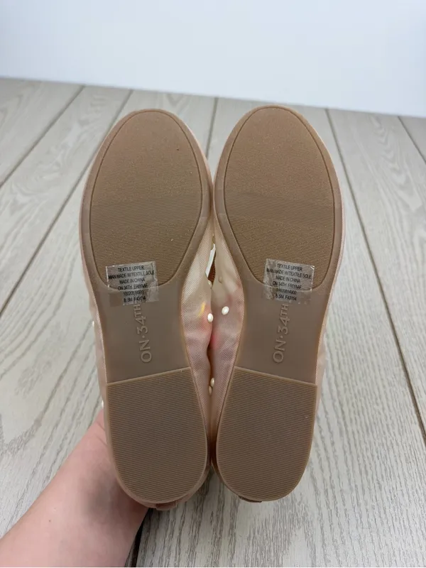 On 34th Women's Friyaa Mesh Ballet Flats 8.5M Nude White Pearl $69.50 - Image 5