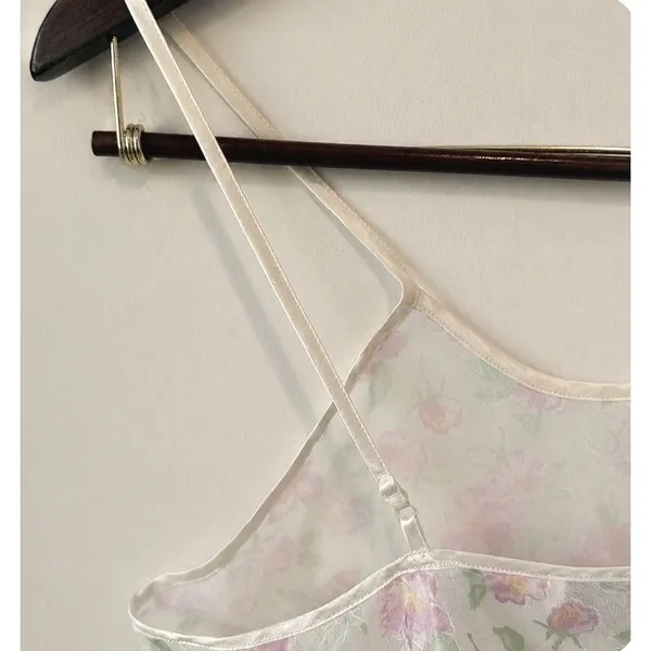 Go Softly Vintage Women's Y2K Floral Sheer Feminine Fairy Slip Dress‎ Size Small - Image 4