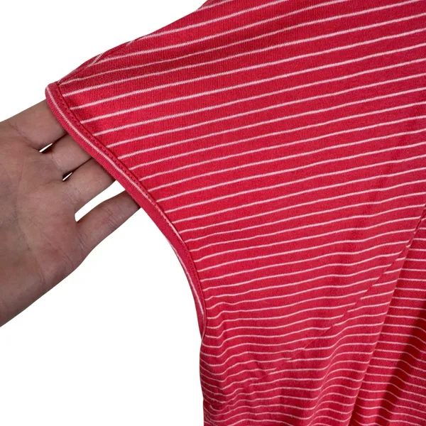 Simple Suzanne Betro Pink White Striped Cap Sleeve Criss Cross Back‎ Shirt Sz 3X - Image 3