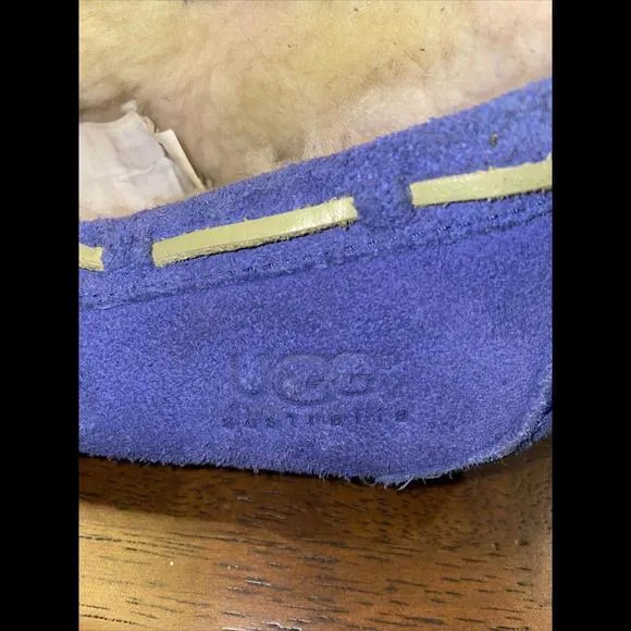 UGG DAKOTA SUEDE/ SHEEPWOOL MOCCASIN‎ SLIPPERS, WOMEN US 4 Blue - Image 6