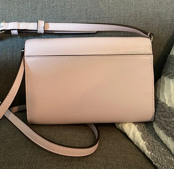 New York Perry Leather Crossbody Bag Pale Amethyst - Image 6