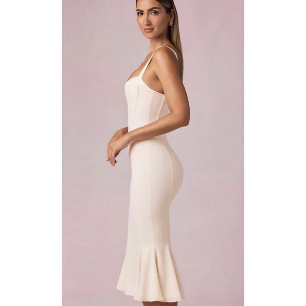 NWT Oh Polly Valentina Ivory Corset‎ Fishtail Midaxi Dress Size US 2 - Image 4