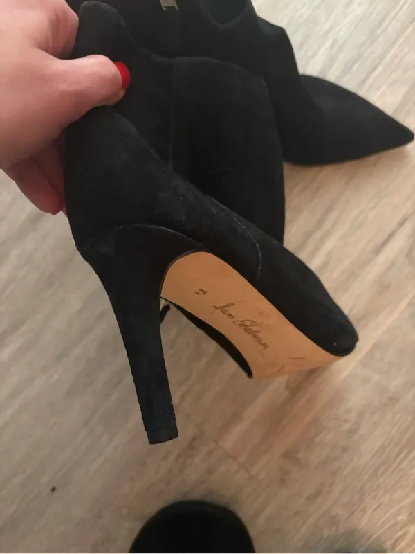 SAM EDELMAN BLACK SUEDE POINTED TOE BOOTIES US8.5 - Image 5