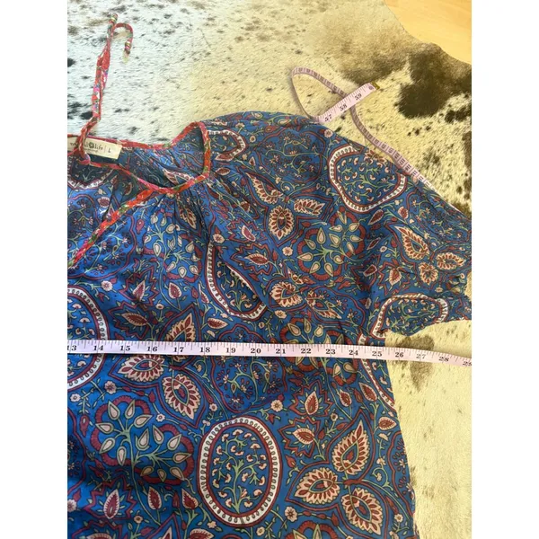 NATURAL LIFE Paisley Cotton Blend Blue top‎ Size Large - Image 7