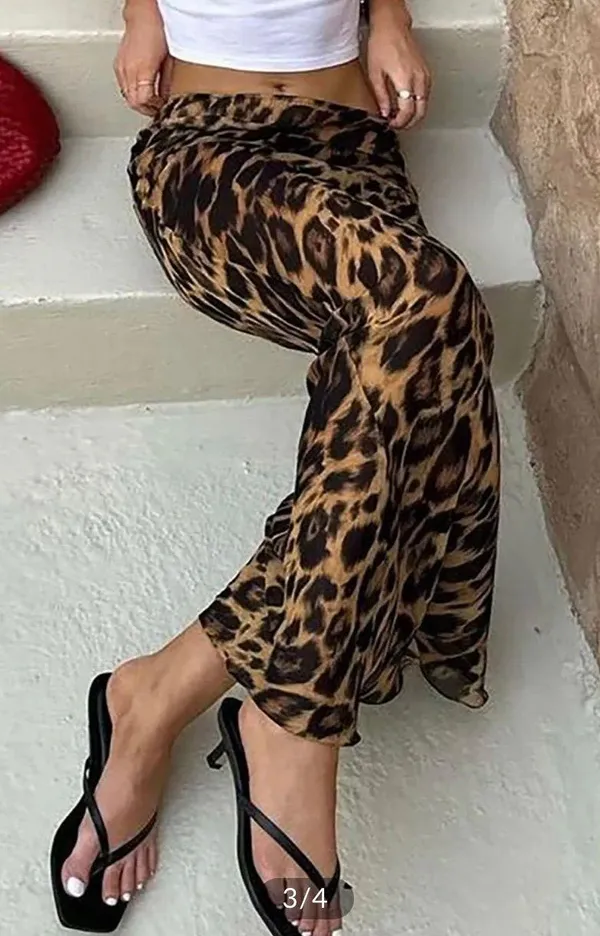 Leopard Print Maxi Skirt Multi Size L - Image 3